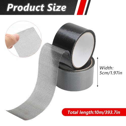 ARTGUTS Fliegengitter Reparatur Set, Grau Fliegengitter Reparatur Klebeband, Selbstklebend Insektenschutz fliegengitter, Starkes Glasfasermaterial, für Insektenschutz, Zelte, Türen(5 cm x 10 m)