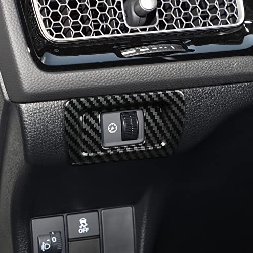 Image of Car Headlight Switch Control Cover Decals for 2022 2023 2024 2025 2026 Honda Civic 11th Gen Accessories ABS Carbon Fiber Interior Stickers