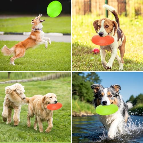 Yooyan 2 Stück Hundefrisbee, 15cm Hundespielzeug Frisbee, Outdoor Hundespielzeug - Wurfscheibe aus Naturkautschuk, Schwimmfähiges Wasserspielzeug, Geeignet Für Das Training Von Haustieren