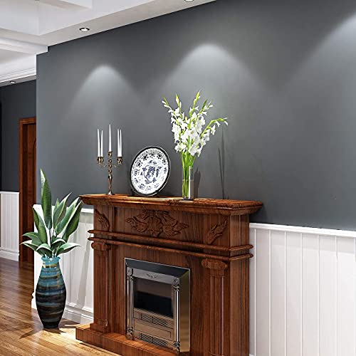 Image of HOME13 Matte Grey Wallpaper (24x360 in) Solid Peel and Stick Wallpaper Vinyl Roll for Kitchen Cabinets Desktop