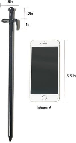 Miniatura 7 de Beefoor Estacas de tienda de campaña de 12 pulgadas, estacas de campamento resistentes, estacas de acero forjadas irrompibles e inflexibles,