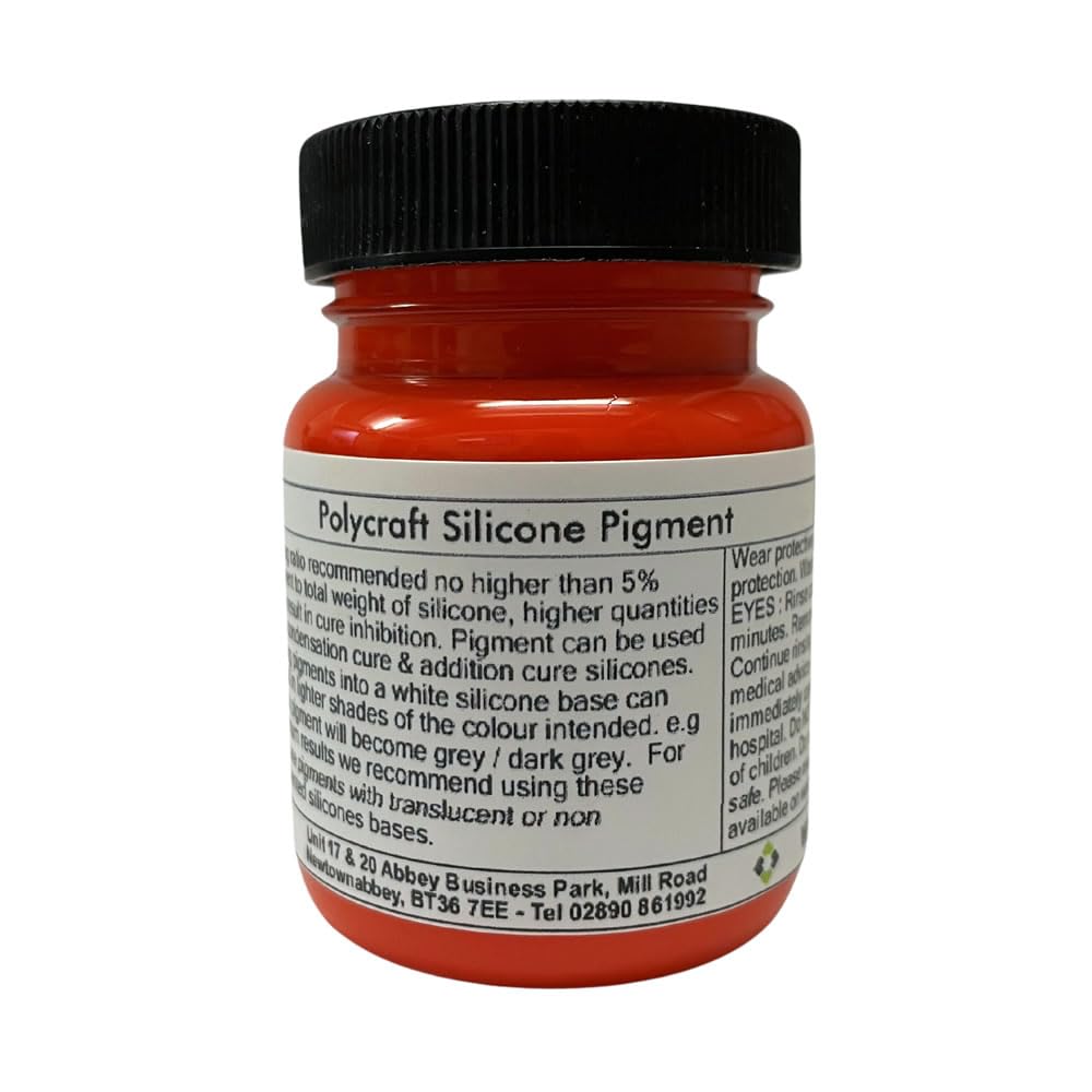 Polycraft Silicone Pigment - Orange - 25g (Compatible with RTV Silicone Mould Making Rubber)