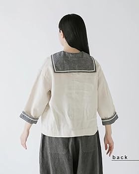 Amazon | [マガリ] キャンバスリネン セーラーカラー ブラウス bl261