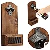 Janolia Houten Wall Mounted Flesopener met Cap Catcher, Vintage Style, een geschenk voor Vader, uw Vrienden