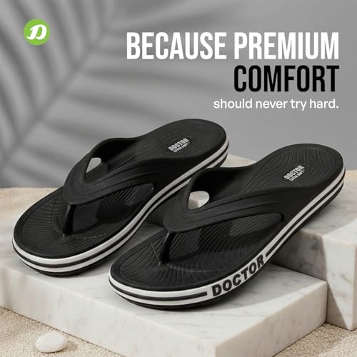Image of DOCTOR EXTRA SOFT Men's Classic & Premium Casual Flip Flops with Soft Acupressure for Adult | Comfortable & LightWeight| Stylish & Anti-Skid |Waterproof Everyday Cushion Slippers for Gents /Boys D-553