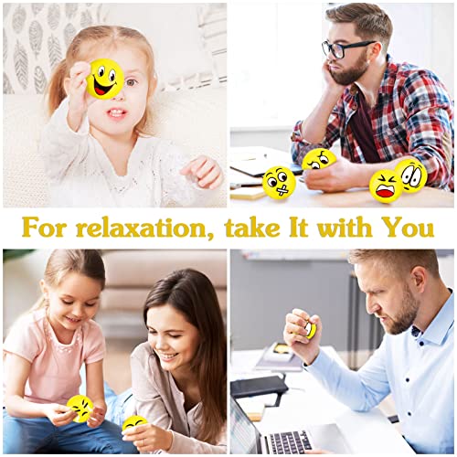ENCOUN 30Stück Stressball, Antistressball für Kinder, Anti Stress Spielzeug Bälle, Mini Gesicht Squeeze Ball, Stressabbau Bälle, Handtrainer Ball Knautschball für Kindergeburtstag Mitbringsel