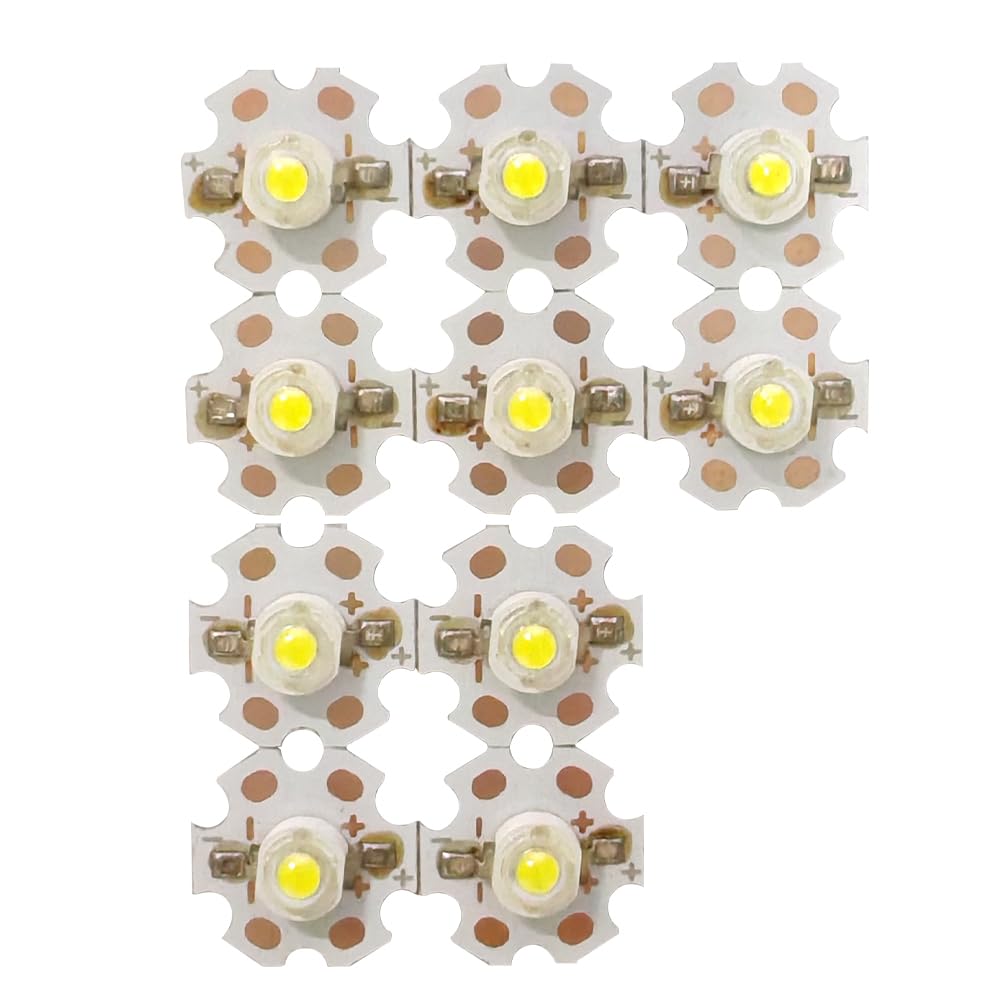 Othmro 1W LED Chip Bulb COB Light Beads, Diameter 20mm SMD LED Light Bulb Ceiling Light for Floodlight, 3.0-3.4V, 280-350mA, 30-40lm, 6500K, 10pcs — image 1