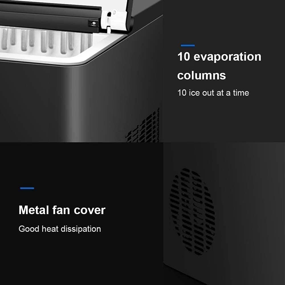 Countertop Ice Maker Machine 11KG Black for Home Kitchen Electric Nugget Size Ice Cube Making Machine Automatic Portable Ice Maker Machine qujunji