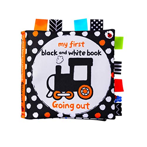Preisvergleich Produktbild Toyvian 1 Stück Schwarz Weiß Label Tuch Buch Frühen Pädagogischen Kautuch Buch Baby Kleinkind Säugling Tuch Buch Geschenk für zu Hause
