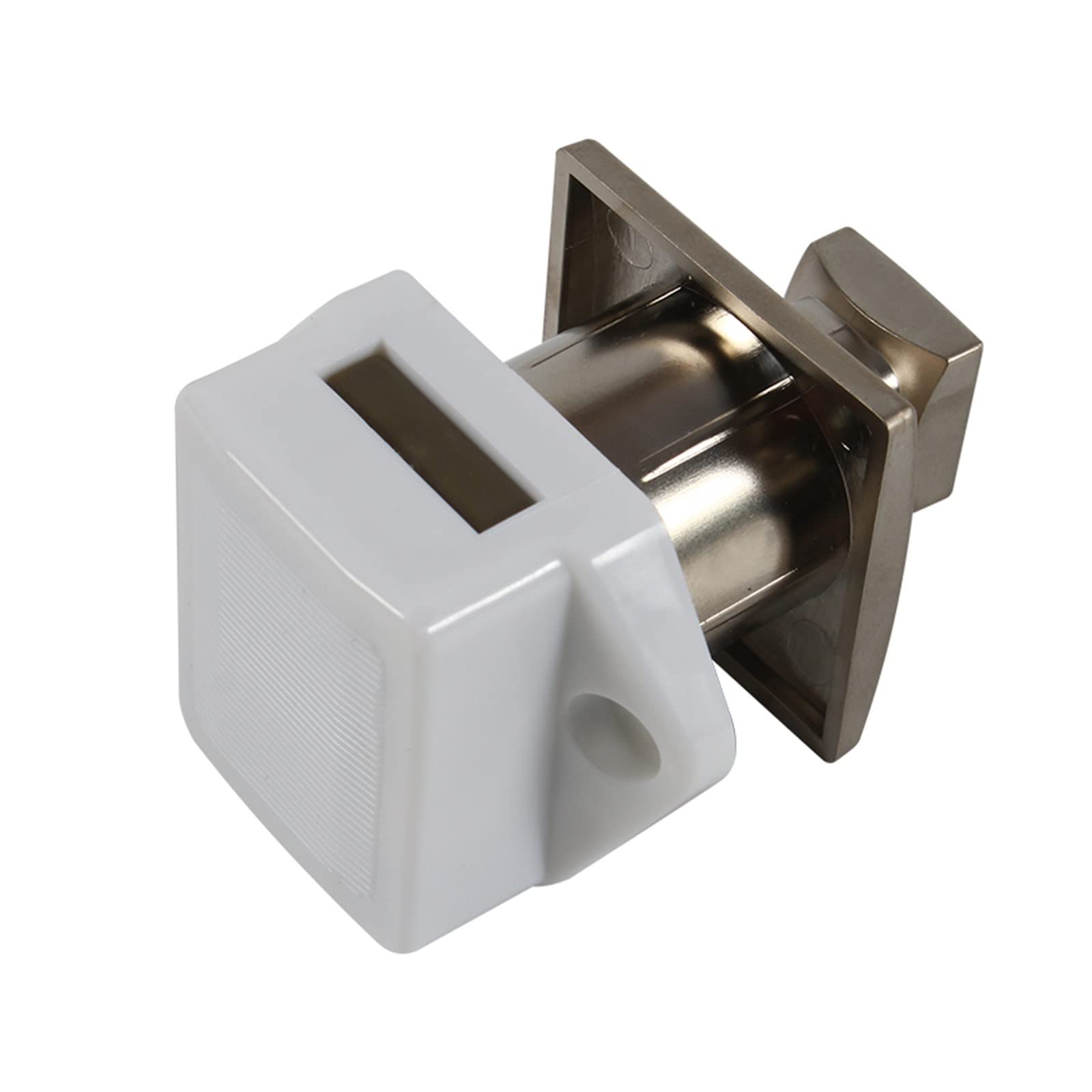Opakowanie 20 sztuk Camper Push Lock RV silnik łodzi szafka domowa zatrzask szuflady przycisk blokady nadaje się do sprzętu meblowego RV(Pearl nickel)