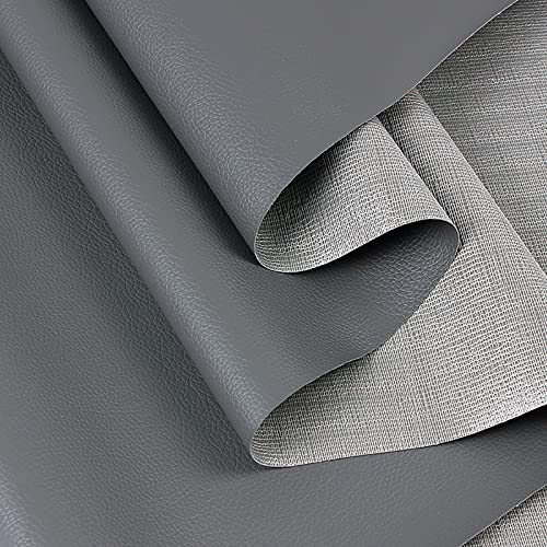 Cuir artificiel extensible gris de 138cm parfait pour portefeuille - 2