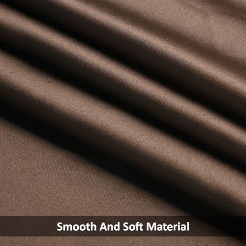 Image of Kuber Industries 6 Pcs Set Polyester Blackout Door Curtain 7 Feet for Home Decor | 8 Eyelet with Darkening Curtains for Living Room /Bedroom | Plain - Brown
