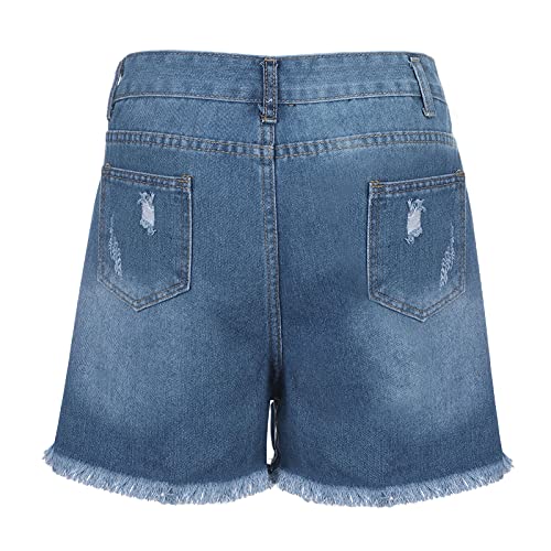 WWricotta Bermuda en Jean Femme - Grande Taille Jean Boyfriend Femme DéContracté Jean Couleur Unie Vintage Jean Mode Pas Cher Short en Jean Tendance - Image 4