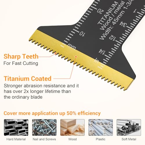 Image of PECHAM Oscillating Tool Blade, 37PCS Universal Wood Metal Oscillating Multitool Quick Release Saw Blades Fit Porter Cable Black & Decker Rockwell Ridgid Ryobi Milwaukee DeWalt Chicago Craftsman