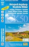 UK50-32 Naturpark Augsburg - Westliche Wälder: Friedberg, Königsbrunn, Gersthofen, Neusäß, Dillingen a.d.Donau, Bobingen, Schwabmünchen, Meitingen, ... Karte Freizeitkarte Wanderkarte)