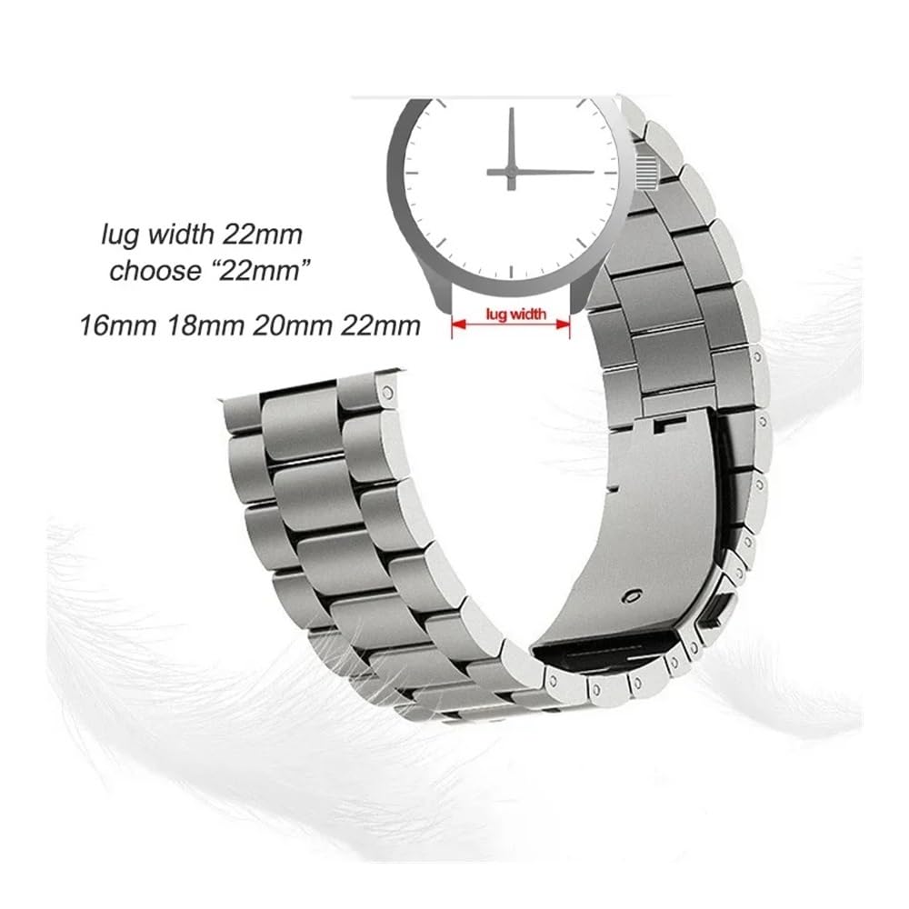 Cinturino in Metallo Titanio 22mm 20mm 18mm 16mm Cinturino per Orologio Cinturino Universale a sgancio rapido Cinturino di Ricambio per Orologio Intelligente Business
