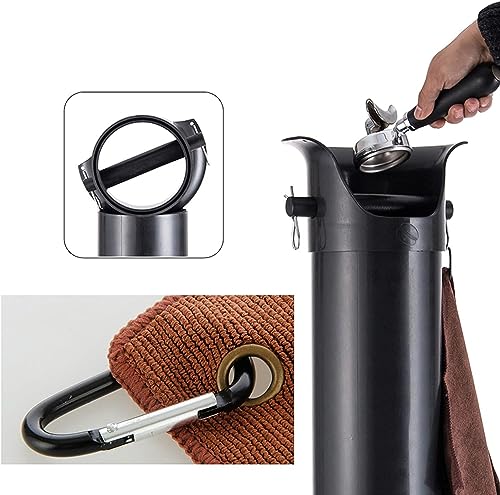 PACUM Commercial Floor Standing Coffee Grounds Container, 33.85In Tall Espresso Knock Box with Shock-Absorbing Knock Bar for Coffee Shops and Home Kitchens - Image 2