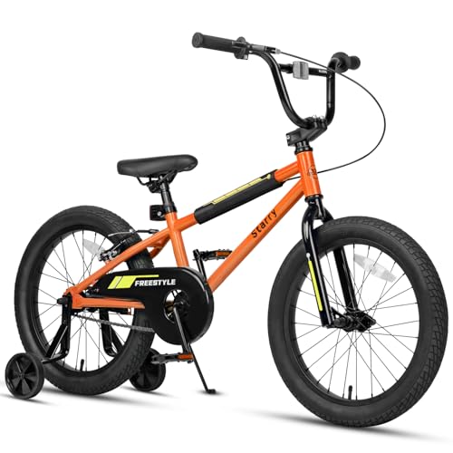 Image of 12 14 16 18 Inch Kids Bike BMX Style Bicycle with Training Wheels Coaster Brake for 2-10 Years Old Toddlers Boys Girls Multiple Colors