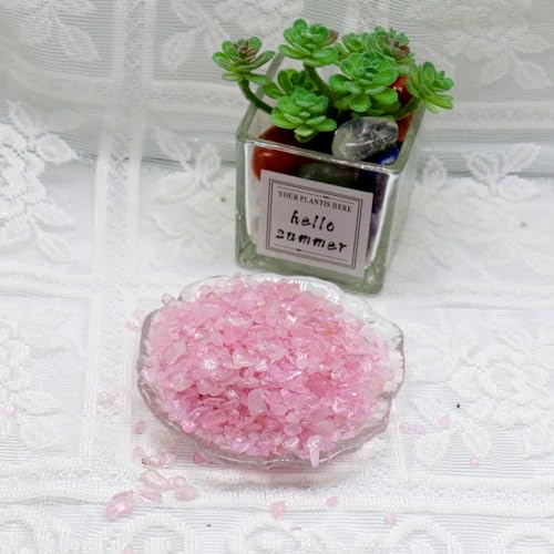 VMDEKK Rose Quartz Chips Stones,Fish Tank Gravel and Pink Healing Crystals Bulk for Decorate,Tumbled Stone Shaped Stones for Plants,Reiki,Succulents Crafts,Vases Filler, Aquarium Gravel 100g. - Image 5