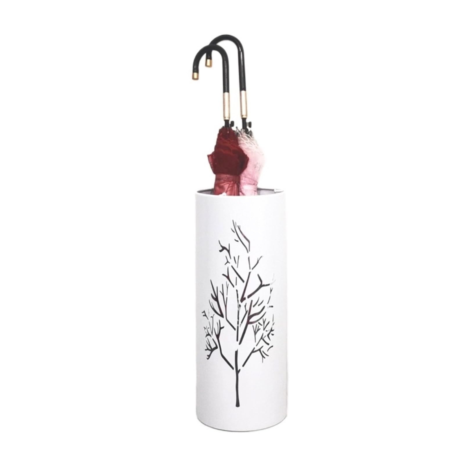 GHHVFEC Metal Round Umbrella Holder for Canes, Walking Sticks, Corridor Decor, Home Office Porch Storage (White) - Stylish & Functional Design