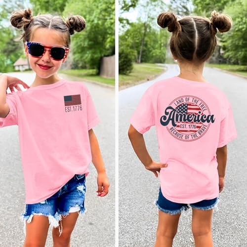 4th of July Shirt for Kid Boys Girls EST 1776 T-Shirt American Flag Tees USA Patriotic Tops Independence Day Outfit3