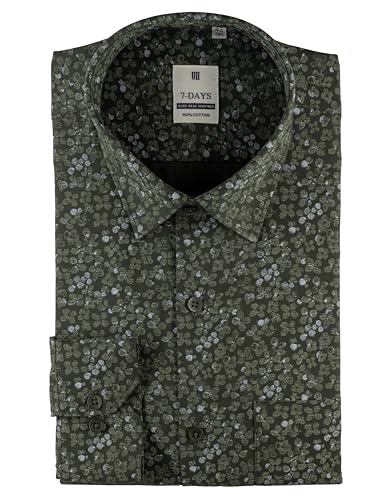 Image of 7-DAYS Men's Premium Printed Shirt - 100% Cotton, Regular Fit, Full Sleeve, with Pocket - Versatile for Formal Occasions and Casual Wear