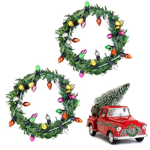 Mini-Weihnachtsgirlande, 2 Stück, Mini-Weihnachtskranz, 30 cm,...