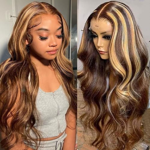 26 Inch Honey Blonde Lace Front Wig Human Hair Pre