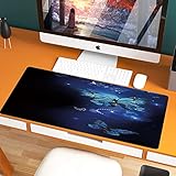 Alfombrilla de ratón XXL Speed Gaming 800 x 400 mm,Azul Oscuro, Fantasía Mariposas Mágicas Monarca Artístico Morfo,XXL Alfombrilla para ratón - Base de Mesa Grande - Mejora la precisión y la Velocidad