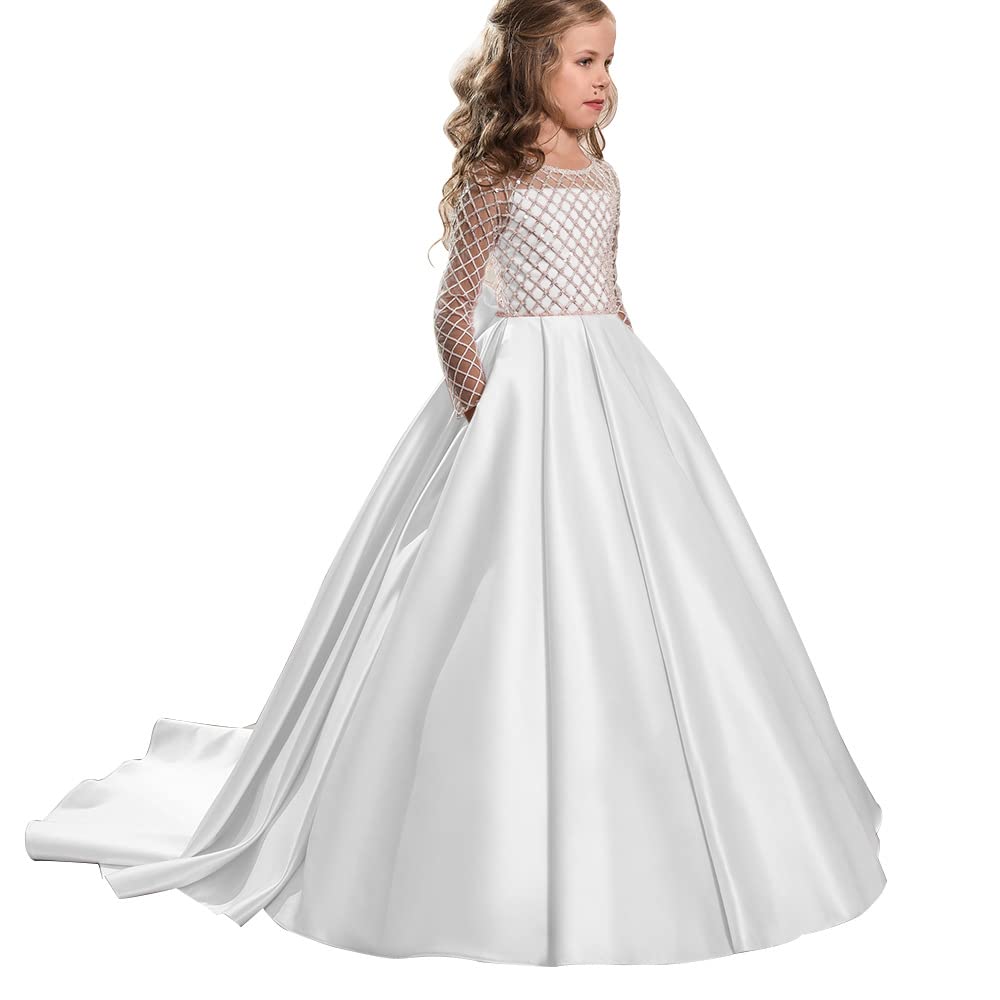 Blumenmädchen Kleid Kinder Prinzessin Langes Abendkleid Brautjungfern Hochzeitskleid Mädchen Kleid Mädchen Mädchenkleid Faschingskostüm Mädchen