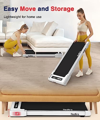 Redliro Walking Pad Treadmill Under Desk, Portable Mini Treadmill With Remote Control, Bluetooth, 265Lbs Max Weight, Installation-Free Jogging Machine For Home/Office #TOP2