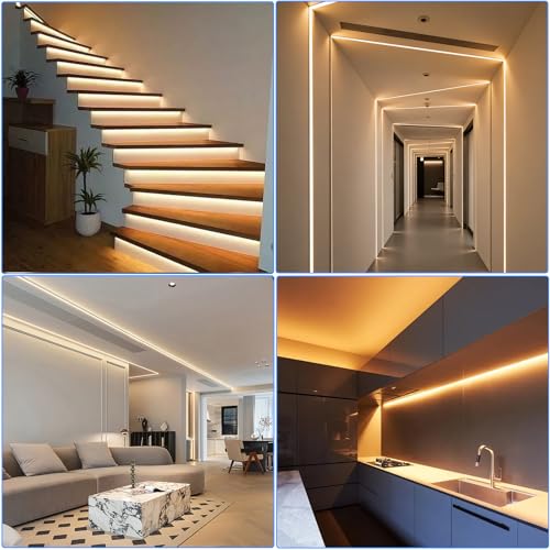 Tira de luces LED blanca de 20 pies, 360 LEDs, luz cálida 3000K miniatura 6