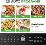 NutriChef 32 Quart Air Apéritif & Aérofrein numérique avec 20 Présets, Dual Cook, Rotisserie, Bake & Plus d'infos Convection multi-fonctions Contre-plaqué Américain Grande Capacité 18" x 17" x 14 | noir