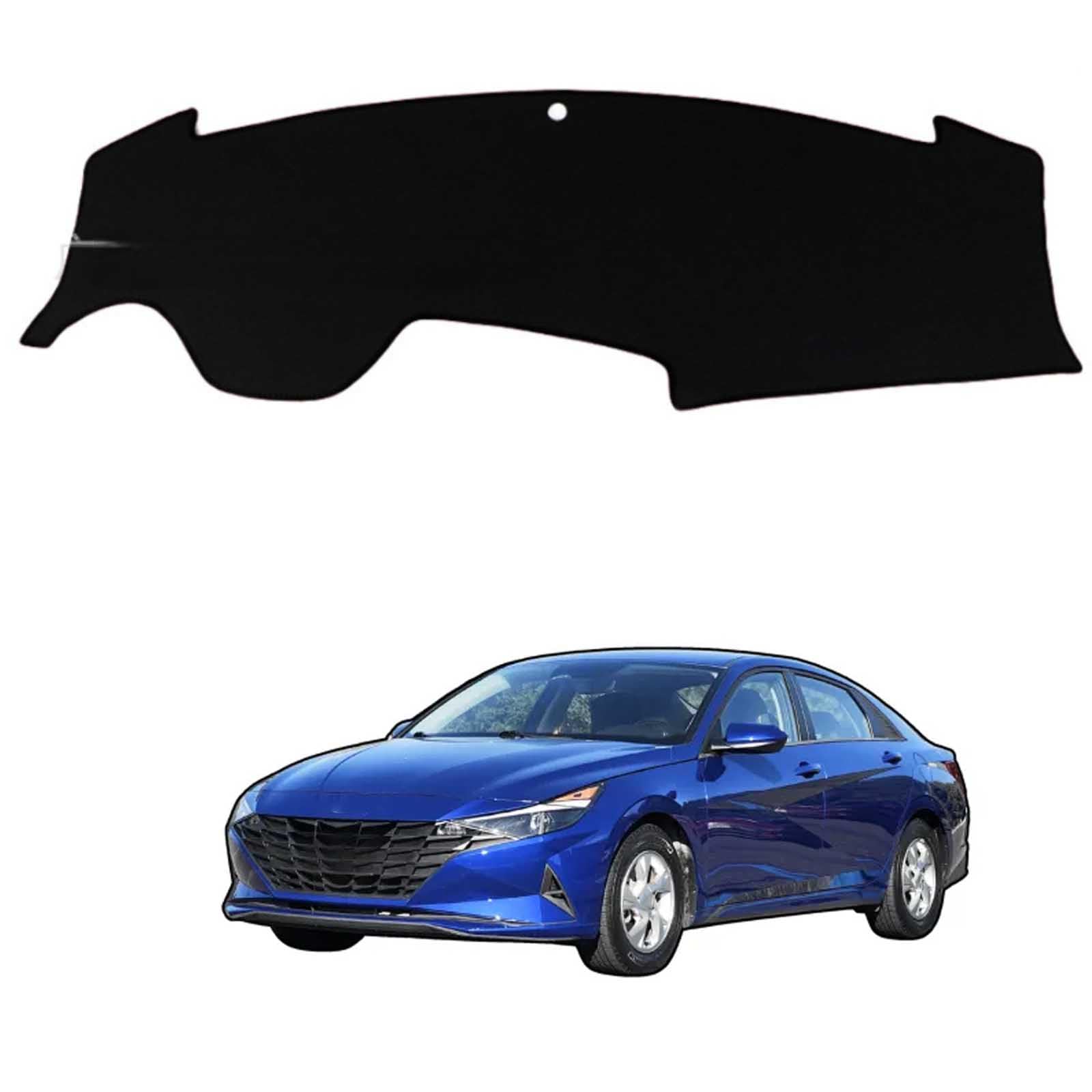 Pokrywa deski rozdzielczej samochodu dla Hyundai Elantra 7th Gen 2021 RHD mata antypoślizgowa osłona przeciwsłoneczna dywan dywanik Pad konsola środkowa czarny