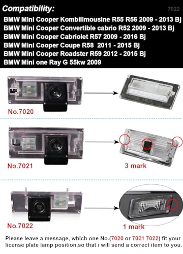 Image of 1280 * 720 Car Backup Camera Replacement for BMW Mini R56 Cooper Clubman Roadster Countryman Hatch Pepper Chili Base Salt Early Grey Mayfair Laurel Camden R55 R56 R57 R58 R59 R60 R61 Convertible
