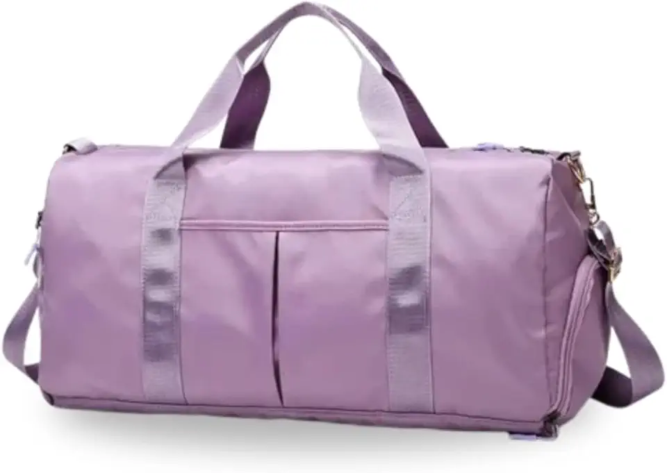 Mala Esportiva Academia, Compartimento para Tênis, Impermeável, 45 x 27 x 24 cm, Dobrável, Rosa (Lilás)