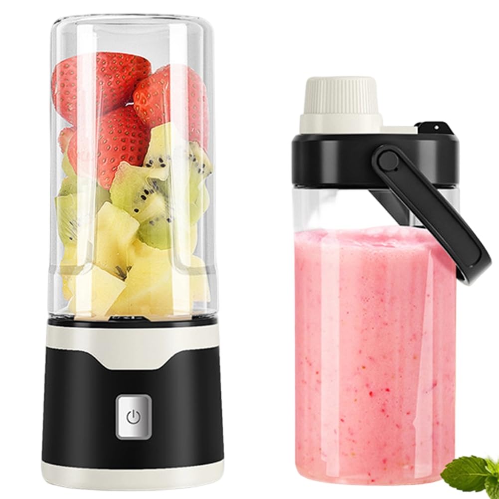 Aundhegrtt Portable Electric Blender Rechargeable Juicer Blender Portable Blender for Smoothies Black