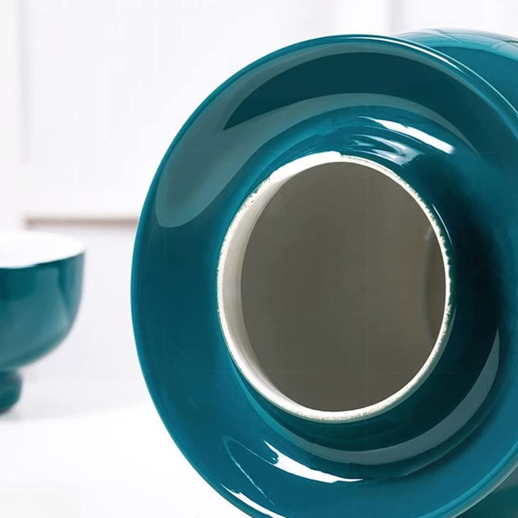 Niebieski porcelanowy słoik do wytrawiania, tradycyjny chiński garnek do fermentacji ceramicznej, garnek Kimchi z pokrywką do przechowywania żywności, uszczelka wodna pokrywa śluzy do kiszonej