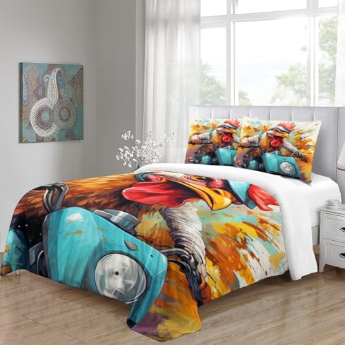 Housse de couette 260x220 cm motif lézards en microfibres