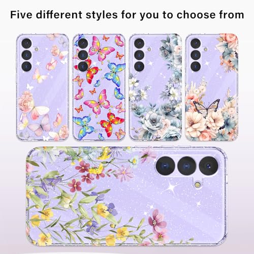 Ratcase for Samsung Galaxy S25 Case Floral, with Screen Protector [Full Camera Protection] [Drop Protection] Glitter Slim Flower Women Phone Case for Galaxy S25 6.2" by Ratcase - Used condition - Image 6