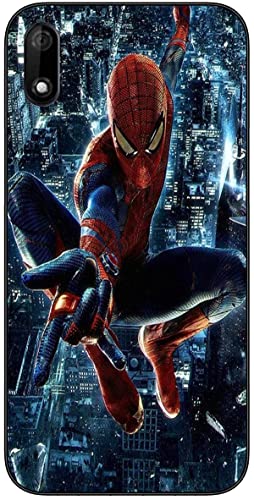 Compatible avec WIKO Y60 Case Spider Cool with Man 439 Slim Soft Silicone TPU Rubber Lightweight Anti-Scratch Case Black