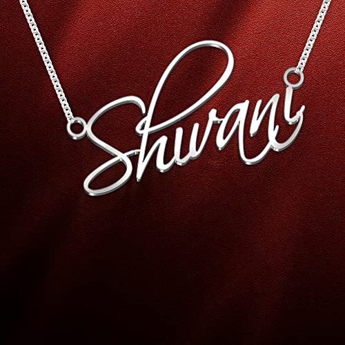 Image of Shivani Cursive Gold & Silver Name Pendant Necklace, Best Jewelry Gift for Girls.