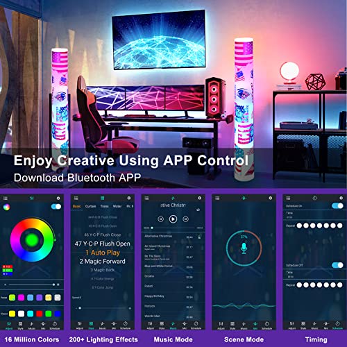 Hezbjiti Rgb Floor Lamp For Living Room, American Flag Corner Lamp With App Remote Control, Music Sync, Timing Function, Color Changing Mood Ligh For Bedroom, Game Room, Decoration #TOP5