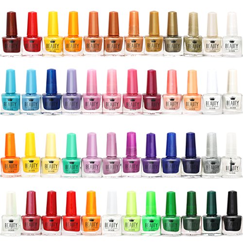 50 x Splash Nagellack Set 48 Verschiedene Moderne Farben + 2 Sets Nagelaufklebern Cover