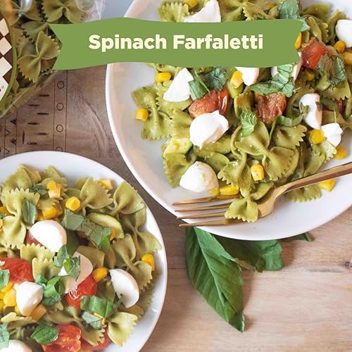 Miniatura 6 de Al Dente Spinach Farfalletti - Pasta de huevo de espinaca totalmente natural, hecha a mano. Fideos de pasta tradicionales hechos con huevos sin