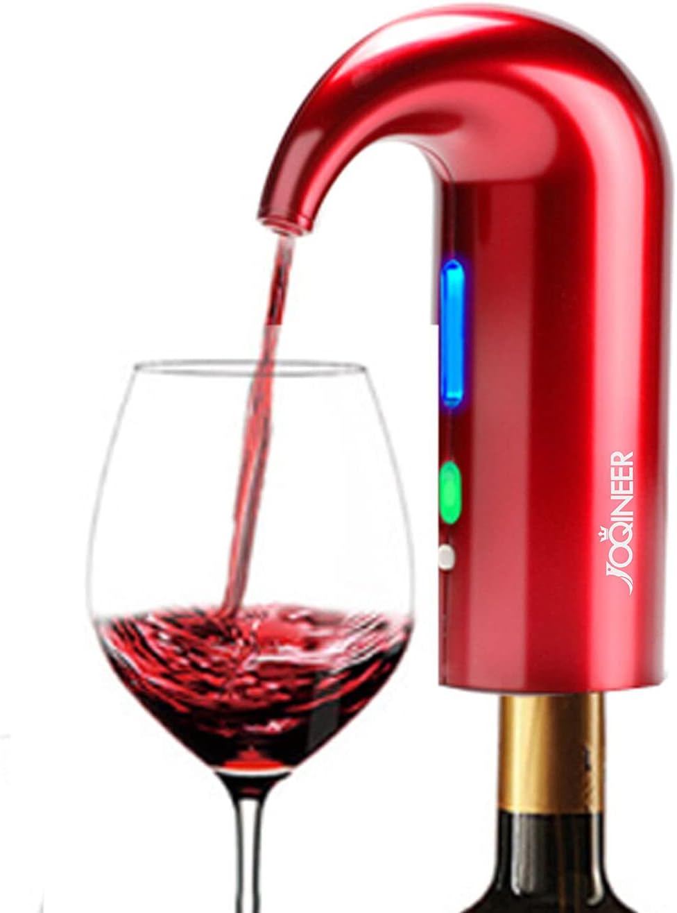 JOQINEER Electric Wine Aerator Pourer decenter,Stopper Multi-Smart Automatic Wine Decanter,Premium Aerating Pourer and Decanter Spout,Wine Preserver Decanter Wine Aerator,Red
