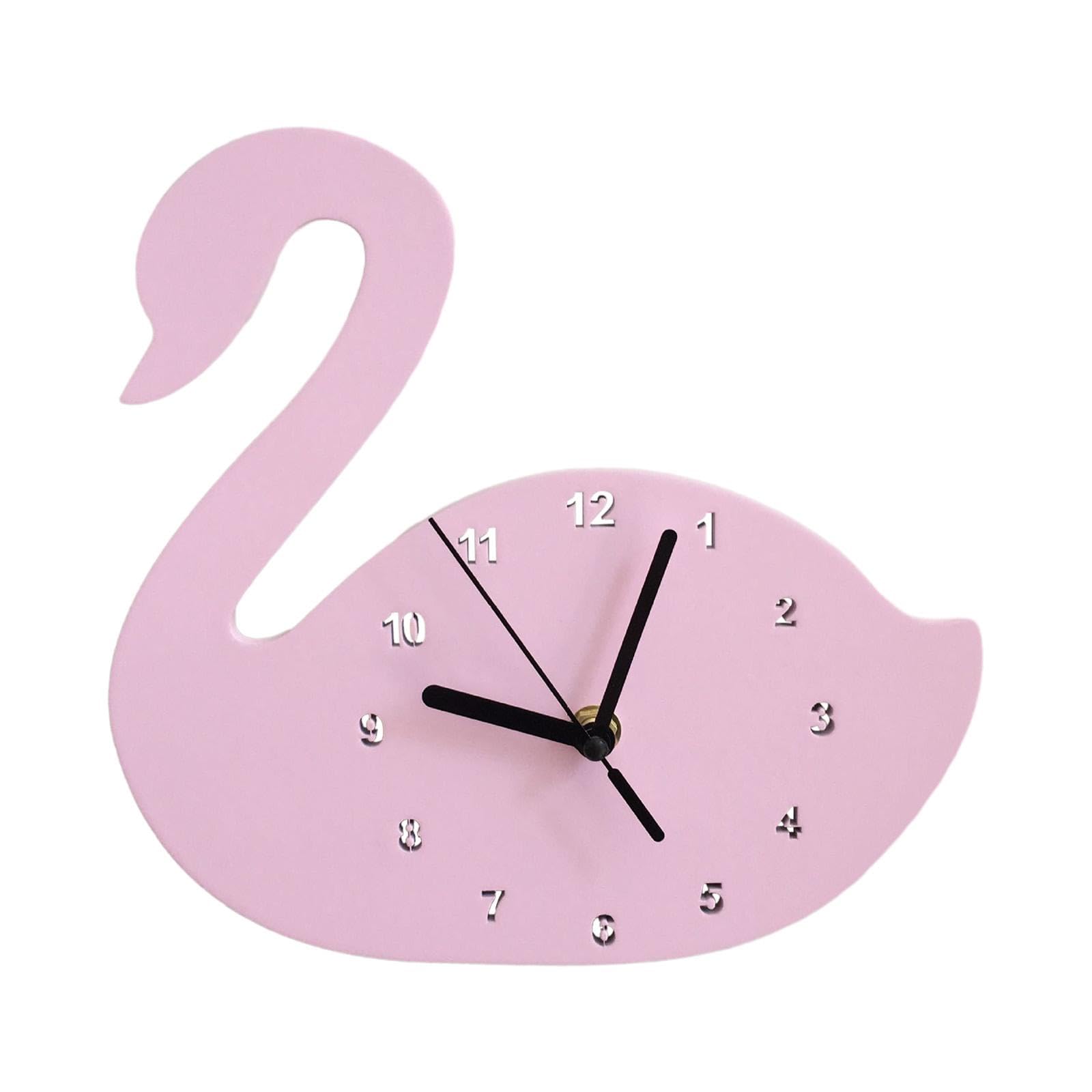 Horloge murale cygne en bois moderne au design épuré de style scandinave