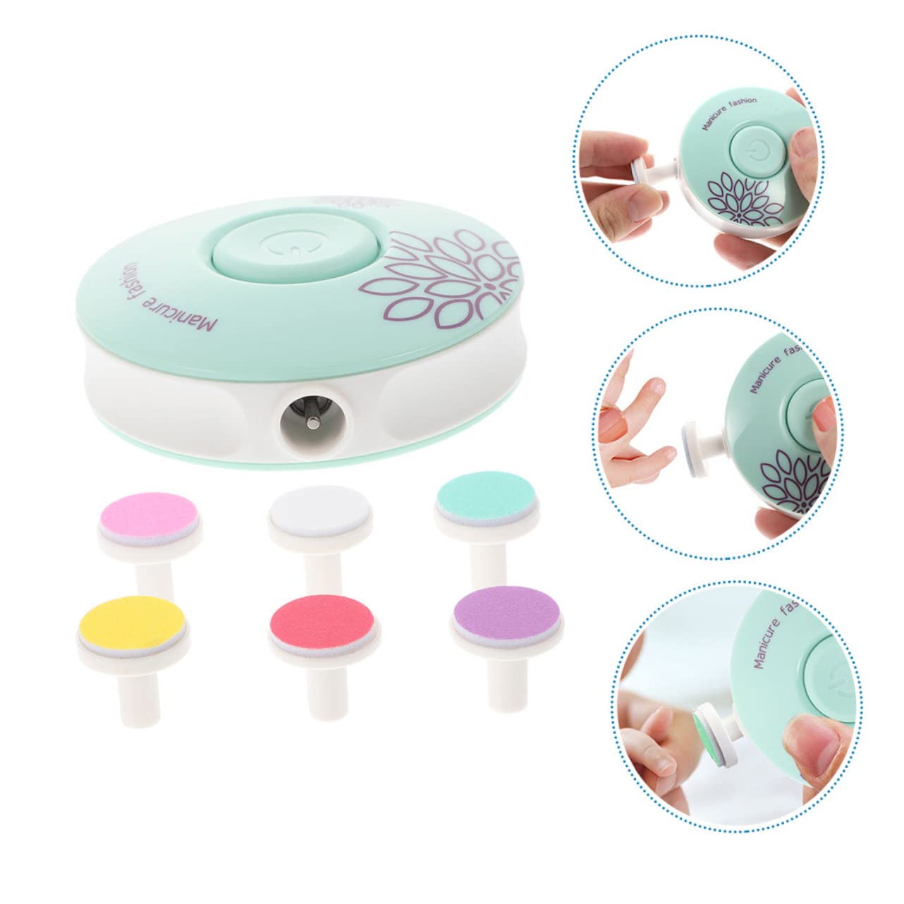 UPKOCH 3sets Elettrico Per Taglio Unghie Per Adulti Di Strumenti Per Manicure e Pedicure Include Testine Abrasive Manicure Facile e Sicura Per Famiglie