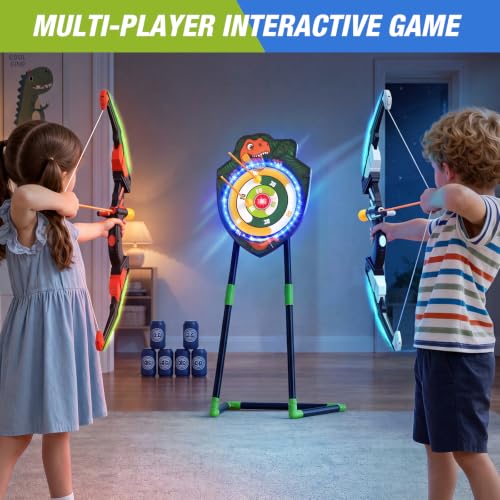 HYES 2 Pack Kids Bow and Arrow with LED Dinosaur Target by HYES - Used condition - Image 4