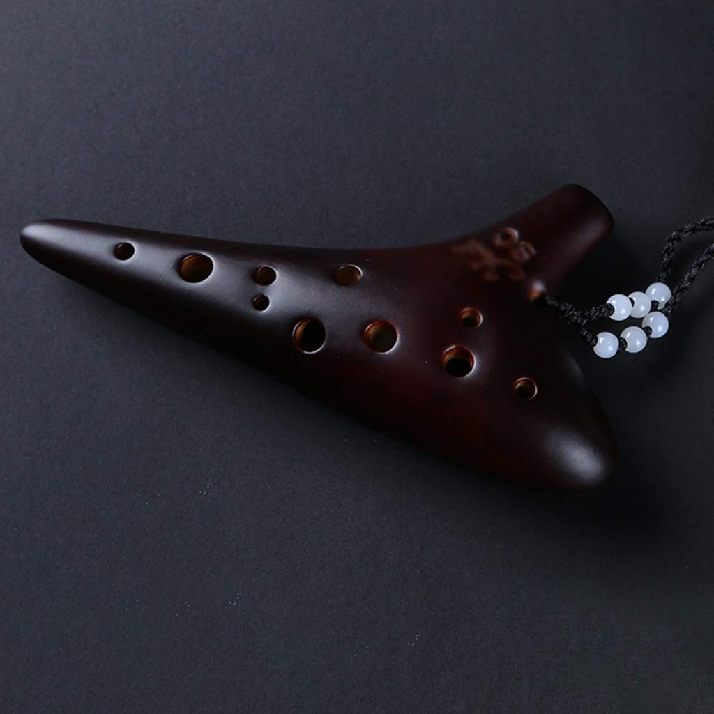 ocarina, Ocarina classica in argilla affumicata a 12 fori con tonalità alta in Do, decorazioni creative for strumenti musicali a forma di sottomarino